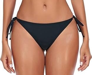 RELLECIGA Damen Bademode Klassischer Bikini Unterteil mit Schnürchen Bottom Schwarz XL von RELLECIGA
