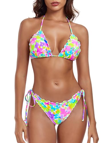 RELLECIGA Damen-Bikini-Set, Wellenform, Gänseblümchen-Muster, Large von RELLECIGA