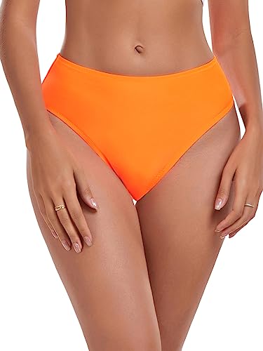 RELLECIGA Damen-Bikinihose mit hohem Schnitt, Orange/Abendrot im Zickzackmuster (Sunset Chevron), Medium von RELLECIGA