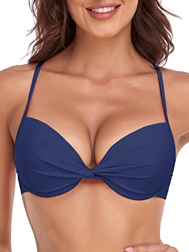 RELLECIGA Damen Bügel-Bikinioberteil, Marineblau, Medium von RELLECIGA