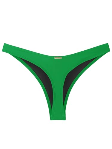 RELLECIGA Damen High Cut Tanga Bikinihose, Smaragdrün, S von RELLECIGA