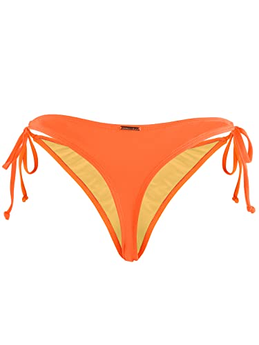 RELLECIGA Damen Tie Side Thong Bikinihose, Orange, Medium von RELLECIGA