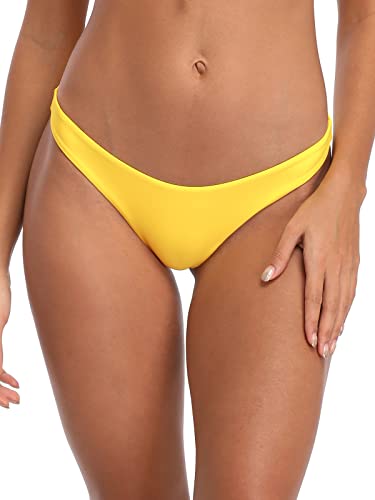 RELLECIGA Damen super Cheeky Brazilian Cut Bikini Bottom klein gelb von RELLECIGA