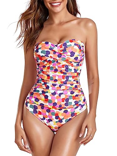 RELLECIGA Damen-Badeanzug, trägerlos, einteilig, Large von RELLECIGA