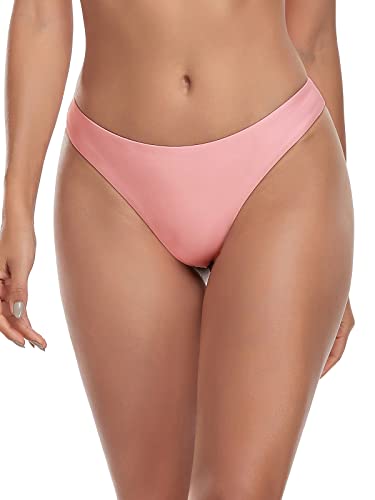 RELLECIGA Frecher brasilianischer Schnitt Bikinihose für Damen, hellrosa Farbe, Small von RELLECIGA