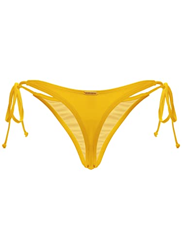 RELLECIGA Women's Tie Side Thong Bikini Bottom (Medium, Yellow) von RELLECIGA