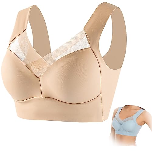 Wmbra BH, Wmbra Haltungskorrigierender BH, kabelloser Push-up-Komfort-BH für den Sommer, Wmbra Haltungskorrigierender BH Ergonomischer Komfort-BH, kabellose BHS für Damen (L,A) von RELUB