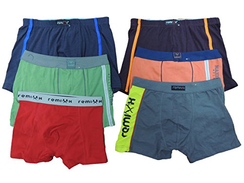 REMIXX 6er Pack Kinder Jungen Boxershorts Größe 134-176 (134-140) von REMIXX