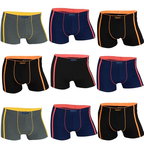 REMIXX Herren Baumwolle Boxershorts Retroshorts, 10er Pack((MBOX025B, 4XL/10) von REMIXX