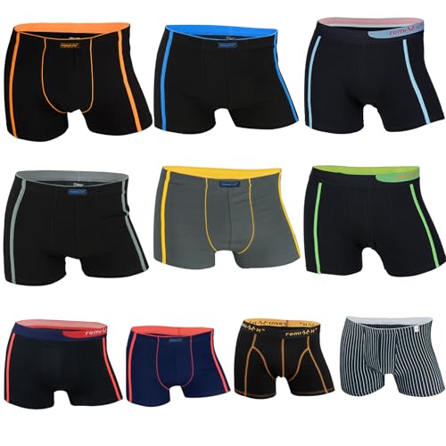 REMIXX Herren Baumwolle Boxershorts Retroshorts, 10er Pack (DE/NL/SE/PL, Alphanumerisch, 6XL, Regular, Regular, Gemischte) von REMIXX