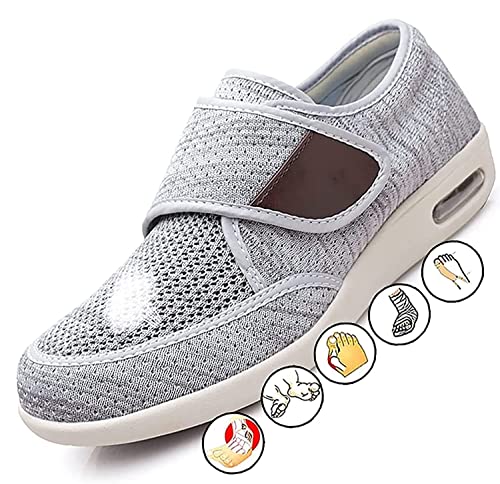 Orthopädischer Diabetiker Schuhe Herren Hausschuhe Extra Weite Einfaches An Ausziehen Walking Schuhe Verbandsschuhe Spezialschuh Gesundheitsschuhe Fußschwellung Erweiterte ( Color : D , Size : 46 EU ) von RENBING