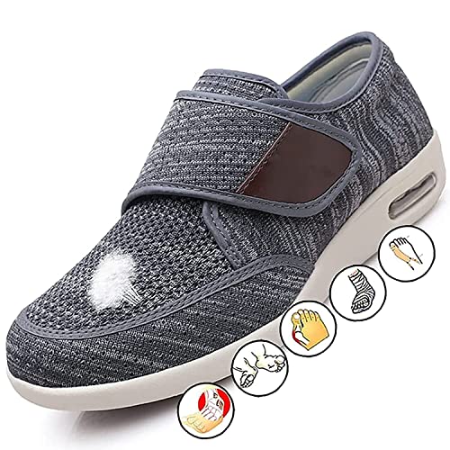RENBING Diabetiker Schuhe Herren Damen Extra Weit Klettverschluss, Weite Passform Schuhe für Geschwollene Füße, Gesundheitsschuhe Senioren Turnschuhe Schuhe Breite Füße (Color : F, Size : 38 EU) von RENBING