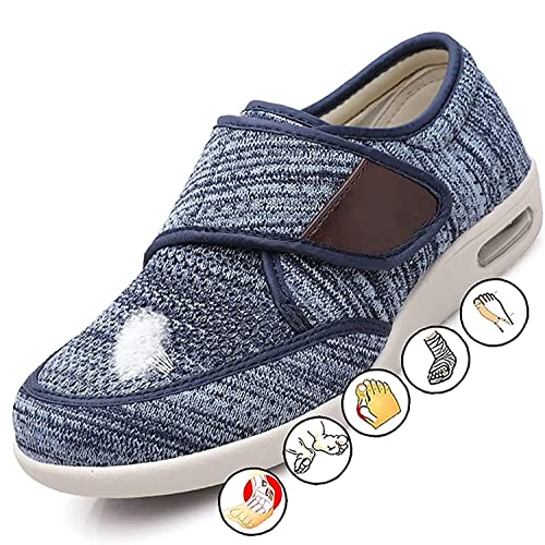RENBING Diabetiker Schuhe Herren Damen Extra Weit Klettverschluss, Weite Passform Schuhe für Geschwollene Füße, Gesundheitsschuhe Senioren Turnschuhe Schuhe Breite Füße (Color : F, Size : 41 EU) von RENBING