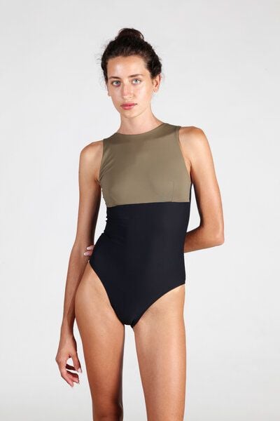 RENDL Swimsuit No.18 - zweifarbiger, hochgeschnittener Badeanzug von RENDL