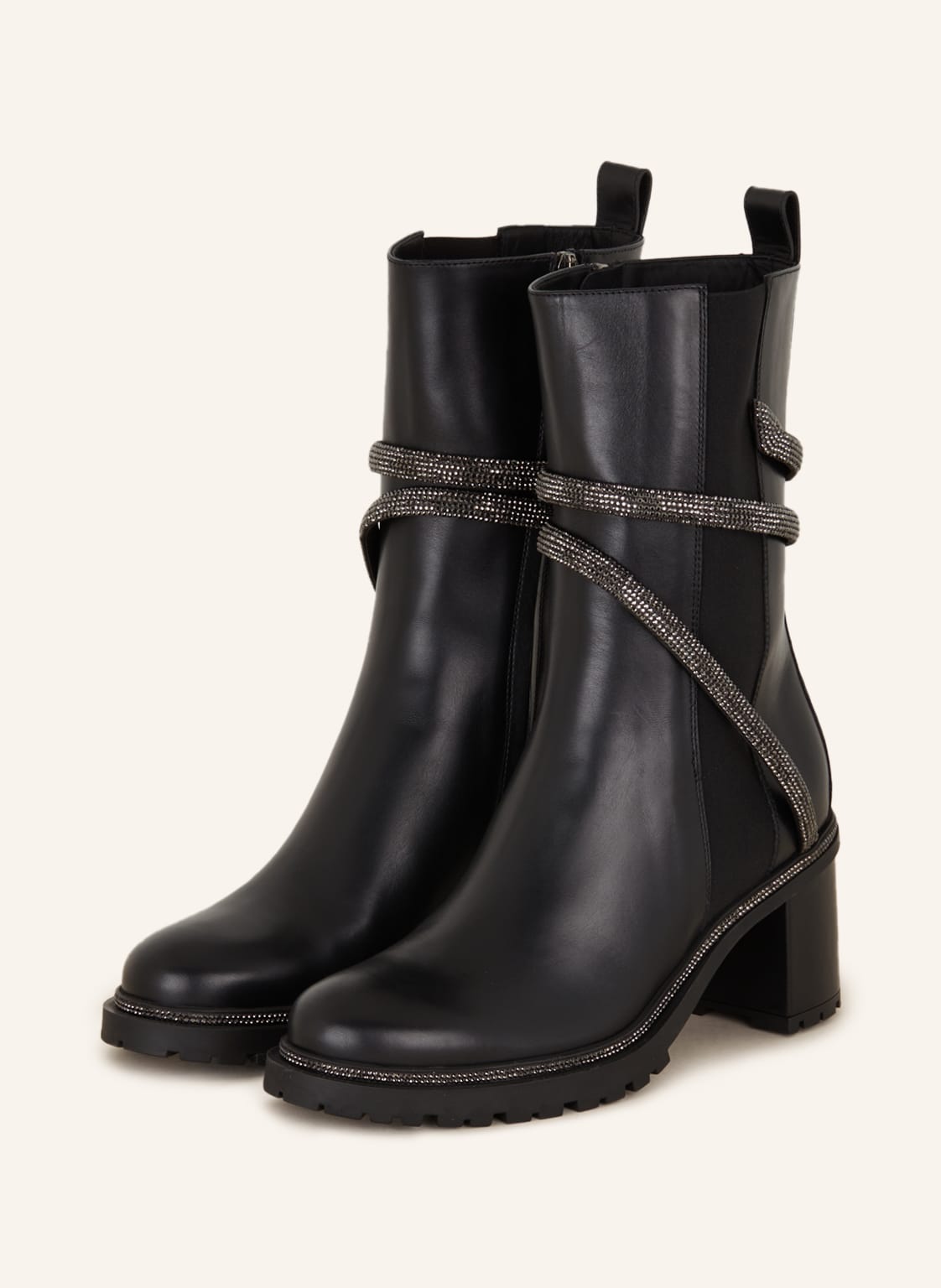 Rene Caovilla Stiefeletten Mit Schmucksteinen schwarz Rene Caovilla Stiefeletten Mit Schmucksteinen schwarz von RENE CAOVILLA