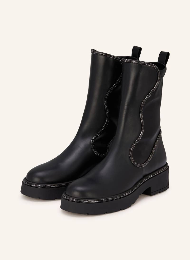 Rene Caovilla Stiefeletten Mit Schmucksteinen schwarz von RENE CAOVILLA