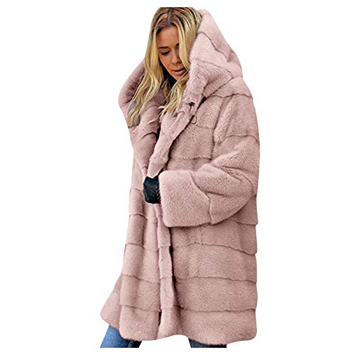 RENJIA IHGWE Damen Umhang Kapuzen Wintermantel Lange Braut Kap Kunstpelz Umhang Faux Fuer Cape Warm Hochzeit Mantel Einfarbig Elegant Umhang Flanell Plüsch Poncho Oversized von RENJIA