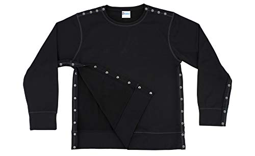 Sweatshirt nach der Schulter – Herren – Damen – Unisex-Größen, Schwarz, L von RENOVA MEDICAL WEAR
