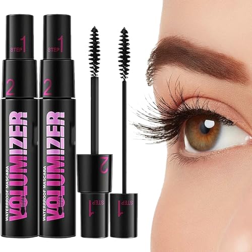 Long Thick Curl Eyelash Mascara Dual-Purpose Mascara, 2 in 1 curl long lasting waterproof mascara, Waterproof Long Lasting Mascara, Lengthening Curling Natural Lashes Makeup von RENTANAC