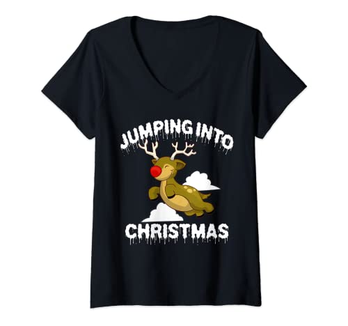 Damen RENTIER RUDOPLH WEIHNACHTS JUMPING FITNESS DAMEN HERREN KIDS T-Shirt mit V-Ausschnitt Damen RENTIER RUDOPLH WEIHNACHTS JUMPING FITNESS DAMEN HERREN KIDS T-Shirt mit V-Ausschnitt von RENTIER RUDOPLH CHRISTMAS WEIHNACHTS GESCHENKE