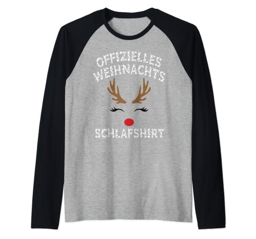 SCHLAFSHIRT PYJAMA SCHLAFANZUG NACHTHEMD KINDER WINTER X-MAS Raglan von RENTIER WEIHNACHTS GESCHENKE KINDER JUNGEN MÄDCHEN