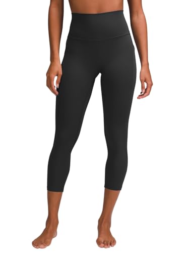 REORIA Damen Capri Leggings mit Taschen 3/4 Sport Leggins High Waist Blickdicht Yogahosen Sporthose Fitnesshose Sommer Caprihose Schwarz L von REORIA