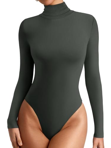 REORIA Damen Elegant Sexy Langarm Racerback Rundhals Body Dunkelgrau XXL REORIA Damen Elegant Sexy Langarm Racerback Rundhals Body Dunkelgrau XXL von REORIA