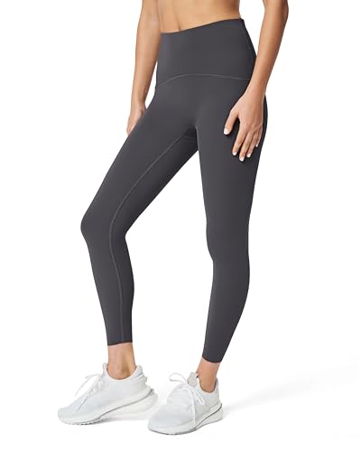 REORIA Damen High Waist Sport Leggings Blickdicht Yoga Leggins 7/8 Sporthose Workout Gym Yogahose Grau XL von REORIA