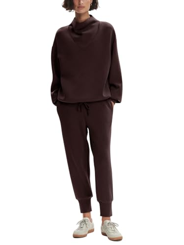 REORIA Damen Lässiger Rollkragen Jogginganzug Zweiteiler Trainingsanzug Hausanzug Sport Set Elegantes Outfit Lounge Set Kaffee S von REORIA