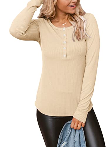 REORIA Damen Langarmshirts Beige S von REORIA