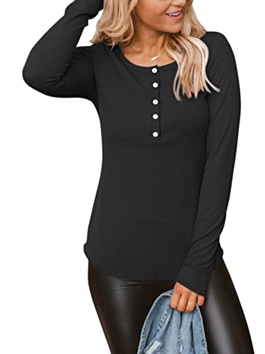 REORIA Damen Langarmshirts Schwarz S von REORIA