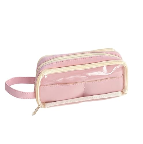 Federmäppchen 1 Stück Klares Federmäppchen Mit Großem Fassungsvermögen Studenten Schreibwarenbox Schreibwarentasche Mädchen Federmäppchen Rosa von REPALY