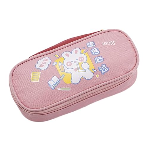 Federmäppchen 1 Stück Mehrschichtige Schreibwarentasche Mit Großer Kapazität Mädchen Cartoon Multifunktionale Bleistifttasche Tragbares Federmäppchen Rosa von REPALY