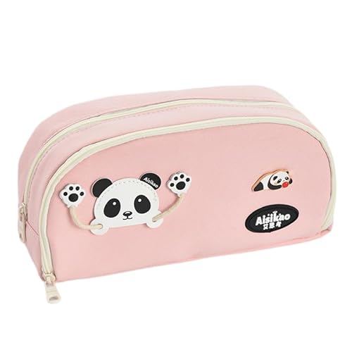 REPALY Federmäppchen 1 Panda Federmäppchen Doppelaufbewahrungstasche Mit Großem Fassungsvermögen Office Xi Supplies Pink von REPALY