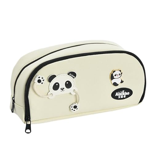 REPALY Federmäppchen 1 Stück Panda Federmäppchen Große Kapazität Doppel Aufbewahrungstasche Office Xi Supplies Weiß Schwarz von REPALY