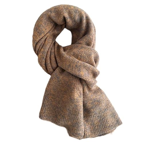 REPALY Schal Damen 1 Stück Herbst Winter Schal Damen Wattierte Wolle Gestrickt Dick Warm Paar Halsausschnitt Gelb Blau von REPALY