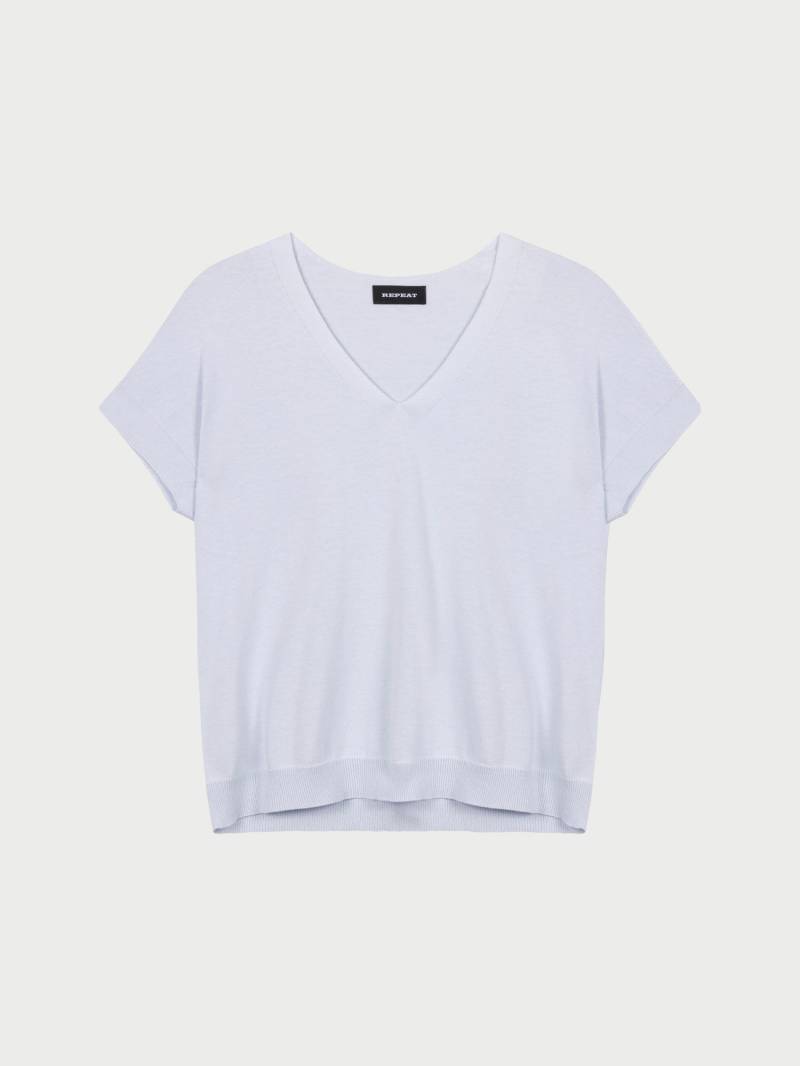 Ärmelloser Pullover im feinem Rippenstrick aus Kaschmir-Baumwollmischung von REPEAT cashmere