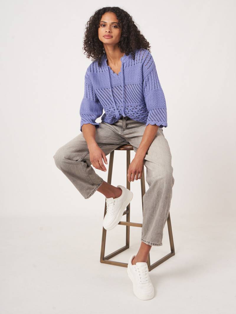 Ajour-Pullover mit Häkeldetails von REPEAT cashmere