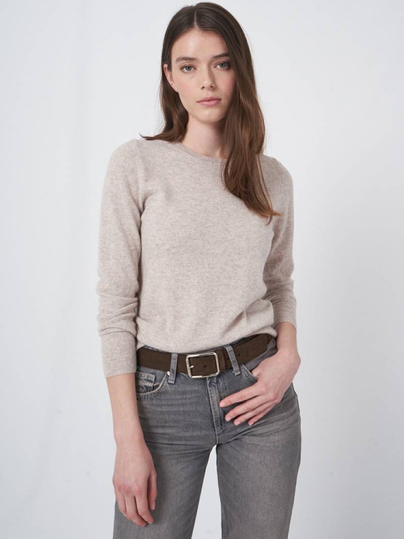 Basic Bio-Kaschmir-Pullover mit Rundhalsausschnitt von REPEAT cashmere