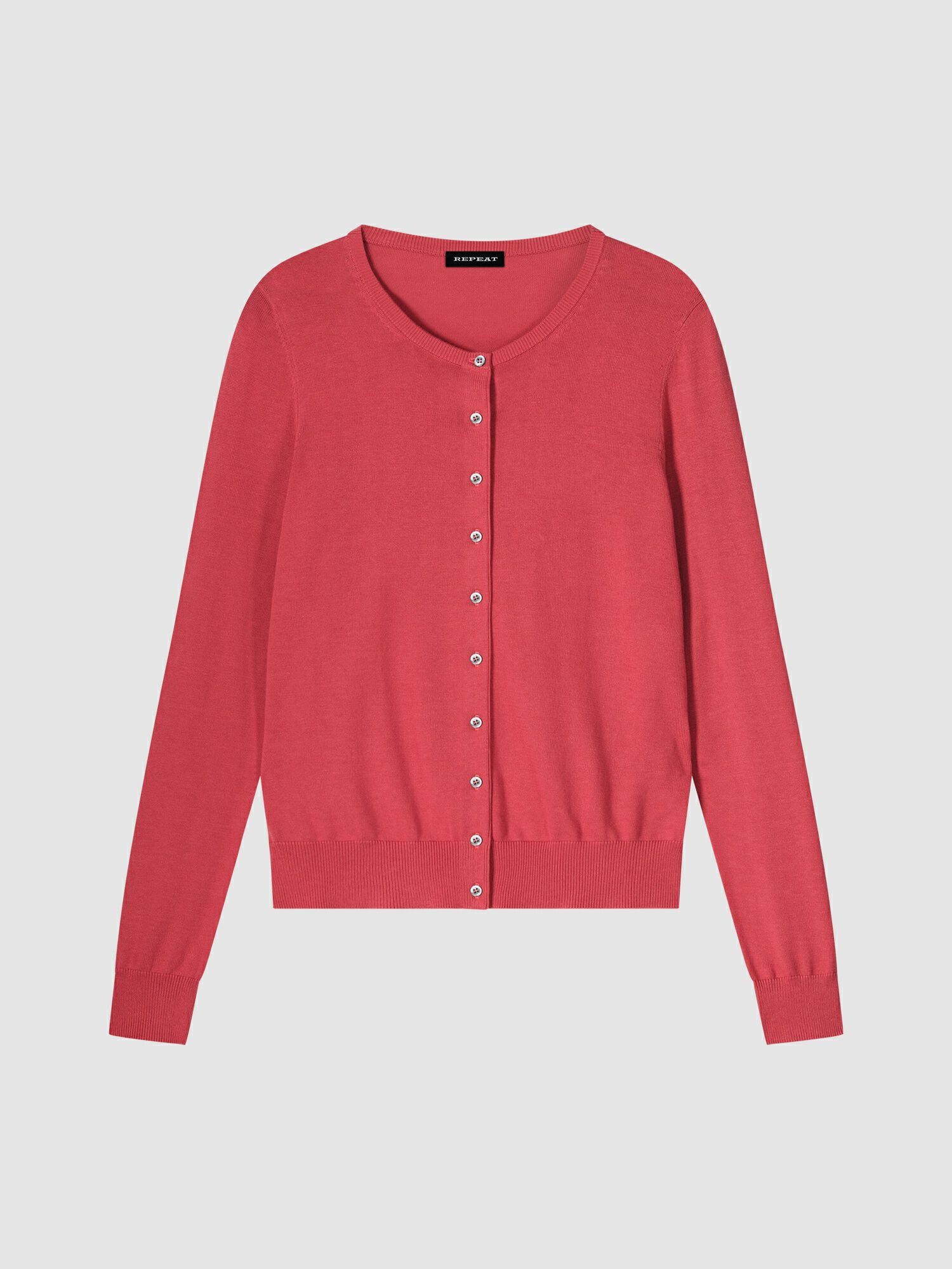 Basic Feinstrick-Strickjacke aus Baumwollmischung von REPEAT cashmere