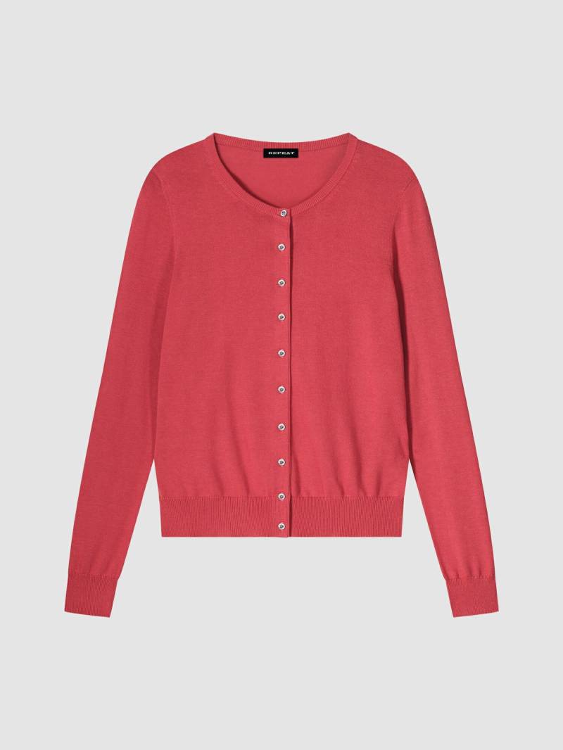Basic Feinstrick-Strickjacke aus Baumwollmischung von REPEAT cashmere