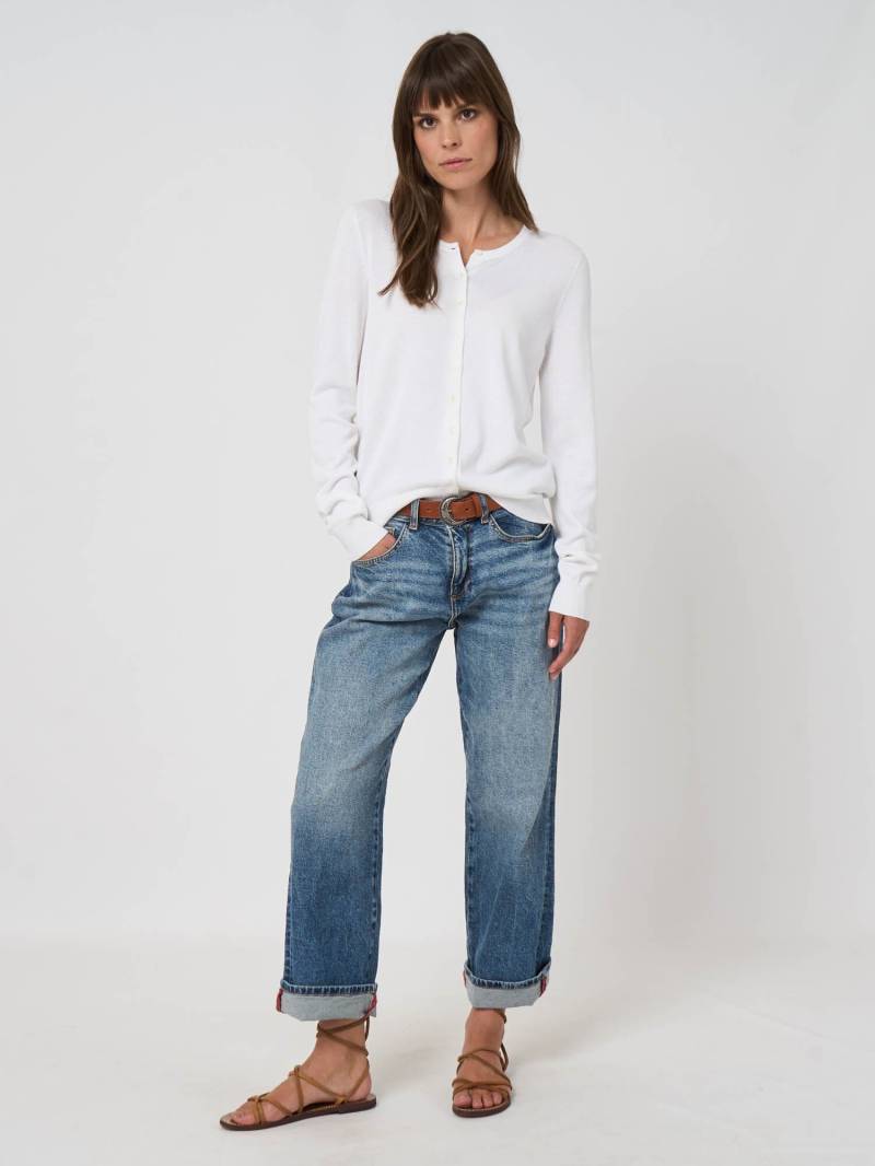 Basic Feinstrick-Strickjacke aus Baumwollmischung von REPEAT cashmere