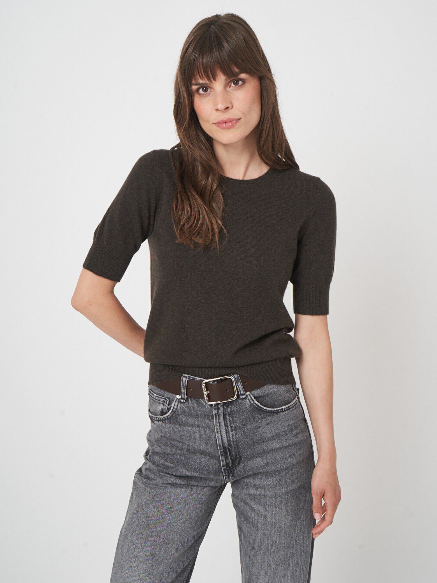 Basic Kurzarm-Pullover aus Bio-Kaschmir von REPEAT cashmere