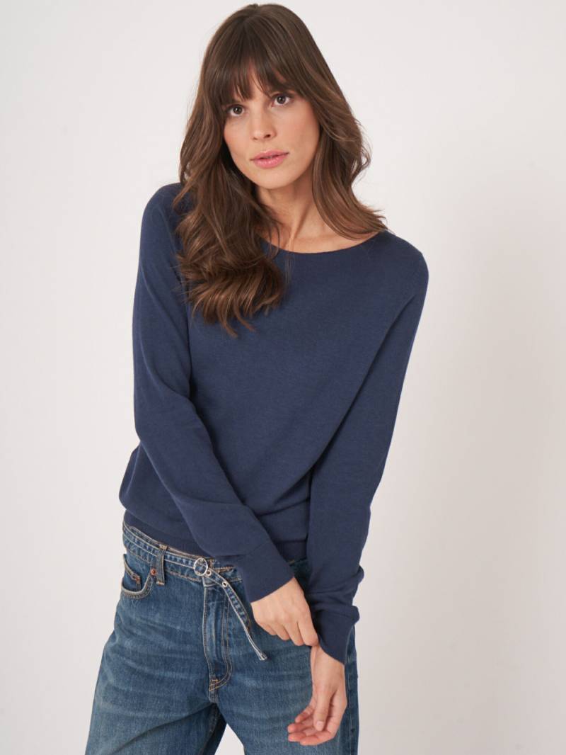 Basic Langarm-Pullover aus Baumwollmischung von REPEAT cashmere