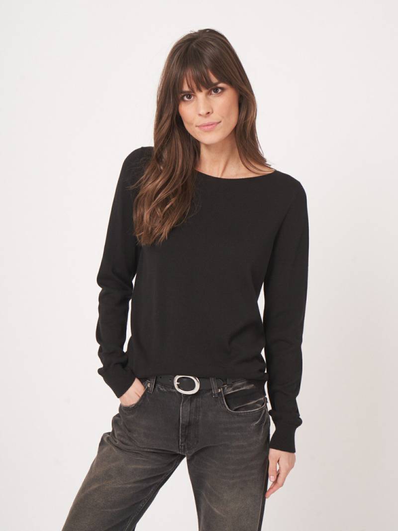 Basic-Langarm-Pullover aus Bio-Baumwollmischung von REPEAT cashmere