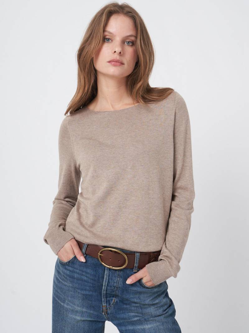 Basic Langarm-Pullover aus Bio-Baumwollmischung von REPEAT cashmere