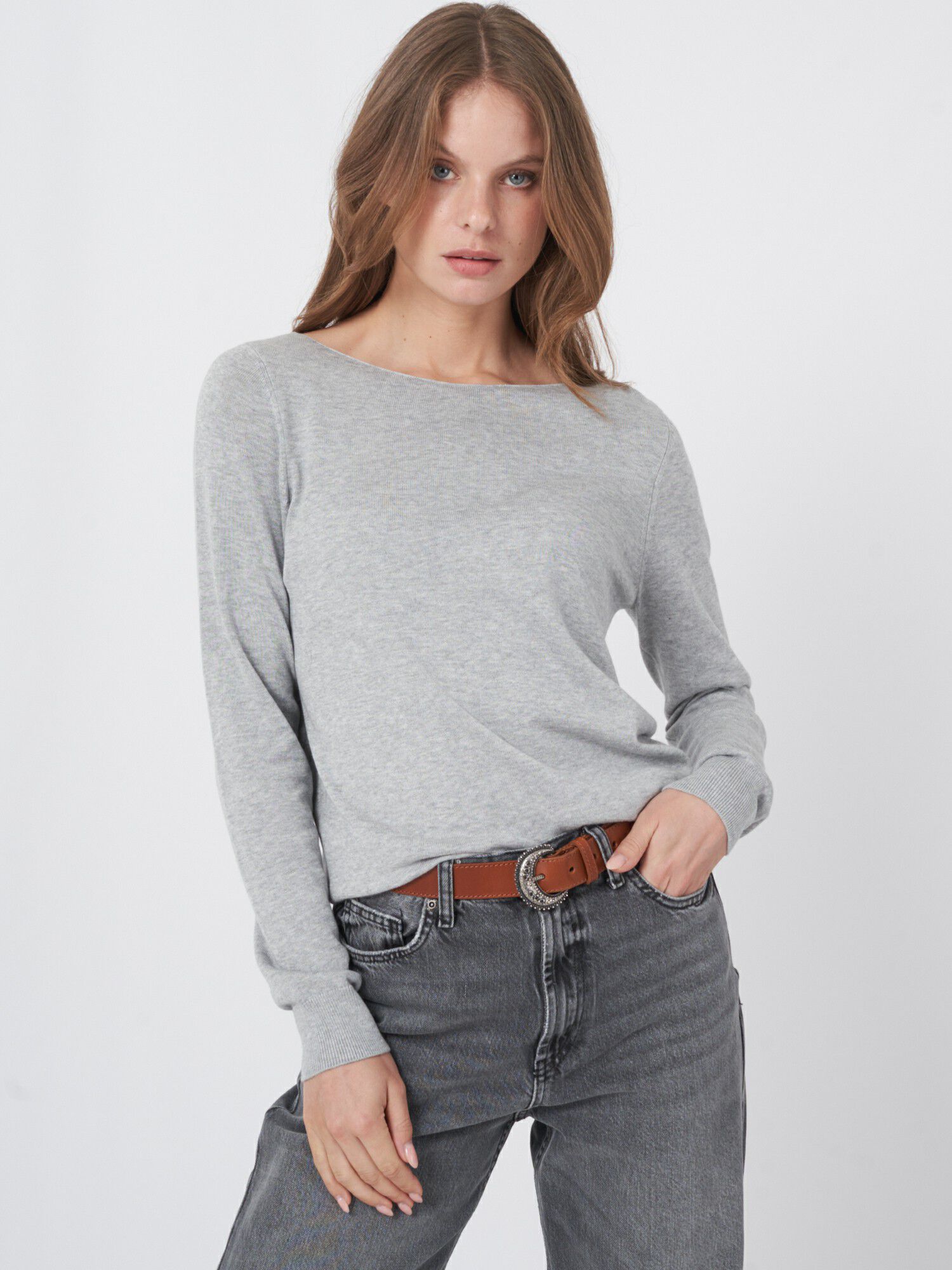 Basic-Langarm-Pullover aus Bio-Baumwollmischung von REPEAT cashmere