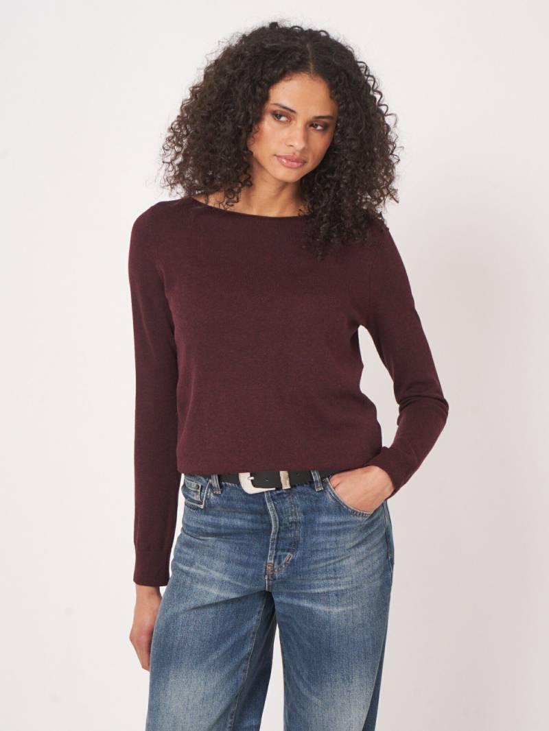 Basic-Langarm-Pullover aus Bio-Baumwollmischung von REPEAT cashmere