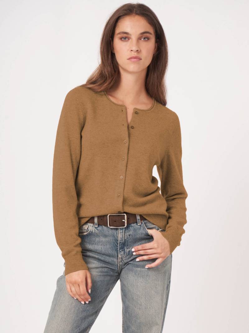 Basic Rundhals-Strickjacke aus Kaschmir-Woll-Mischung von REPEAT cashmere