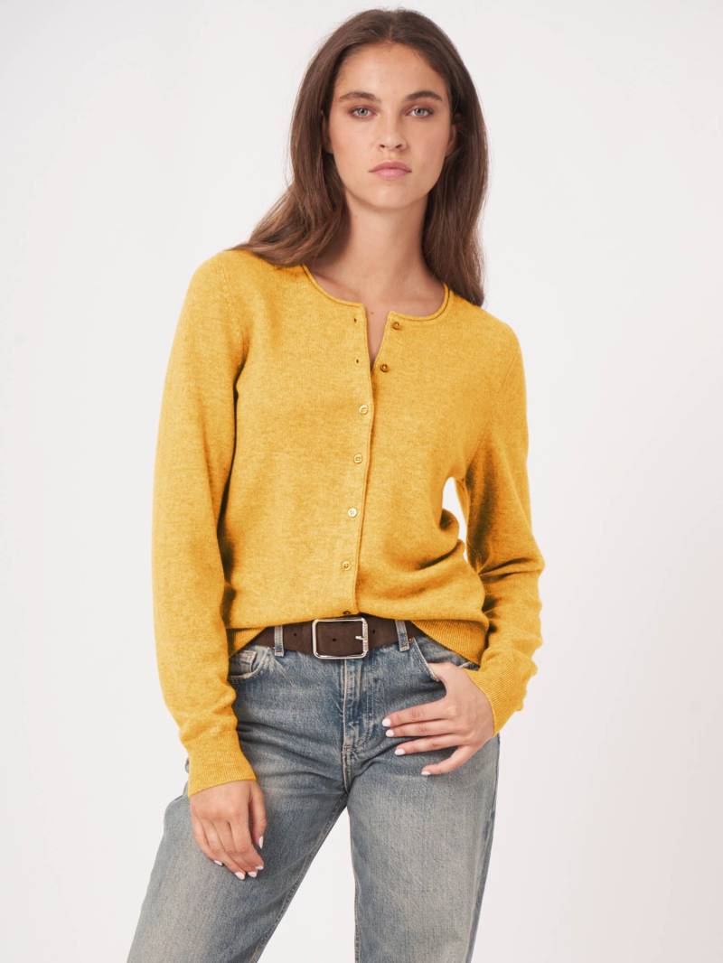 Basic Rundhals-Strickjacke aus Kaschmir-Woll-Mischung von REPEAT cashmere